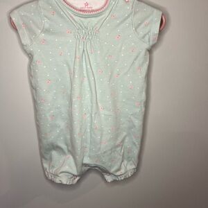 Mint Green Baby Romper with Pink Accents​